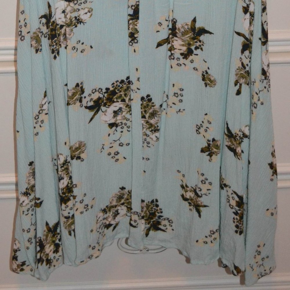 FREE PEOPLE Tree Swing Tunic Top Mint Green Floral - Picture 5 of 5